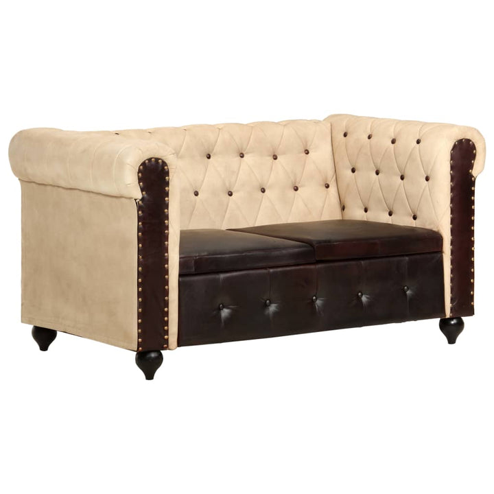 Chesterfield-Sofa 2-Sitzer Echtleder