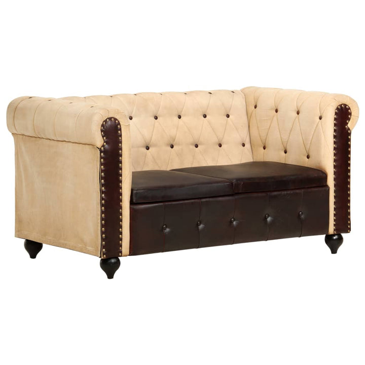 Chesterfield-Sofa 2-Sitzer Echtleder