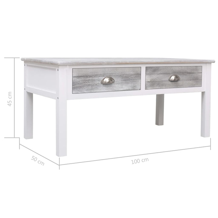 Couchtisch Grau 100 X 50 X 45 Cm Holz