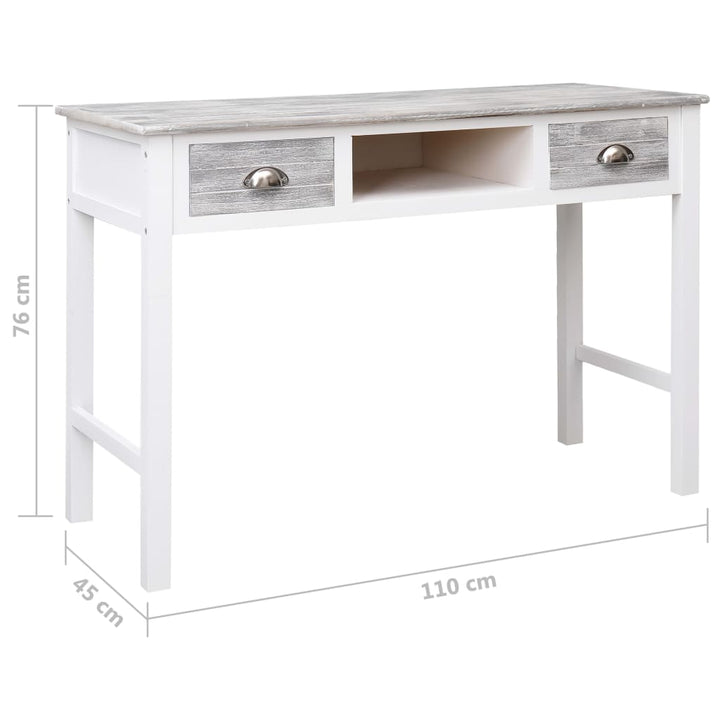 Schreibtisch Grau 110×45×76 Cm Holz