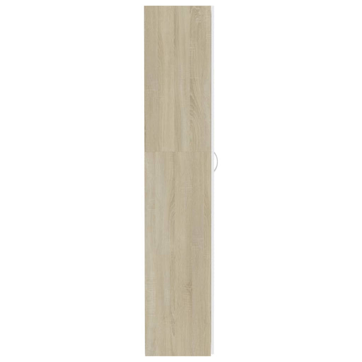 Lagerschrank Weiß Sonoma-Eiche 80X35,5X180 Cm Holzwerkstoff