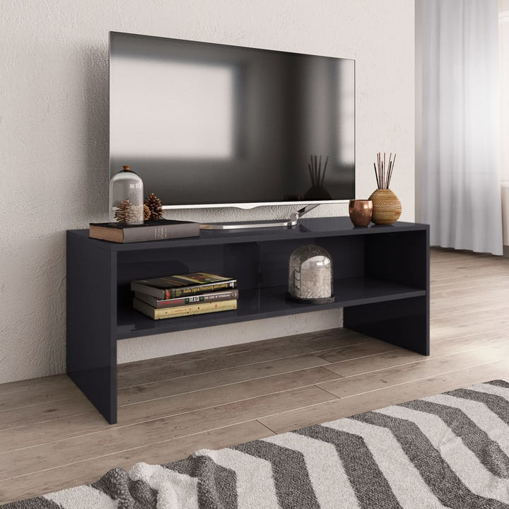 Tv-Schrank Schwarz Eichen-Optik 100X40X40 Cm Holzwerkstoff