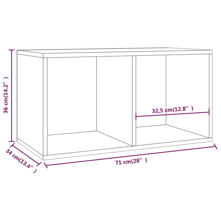 Schallplatten-Aufbewahrungsbox 71X34X36 Cm Holzwerkstoff