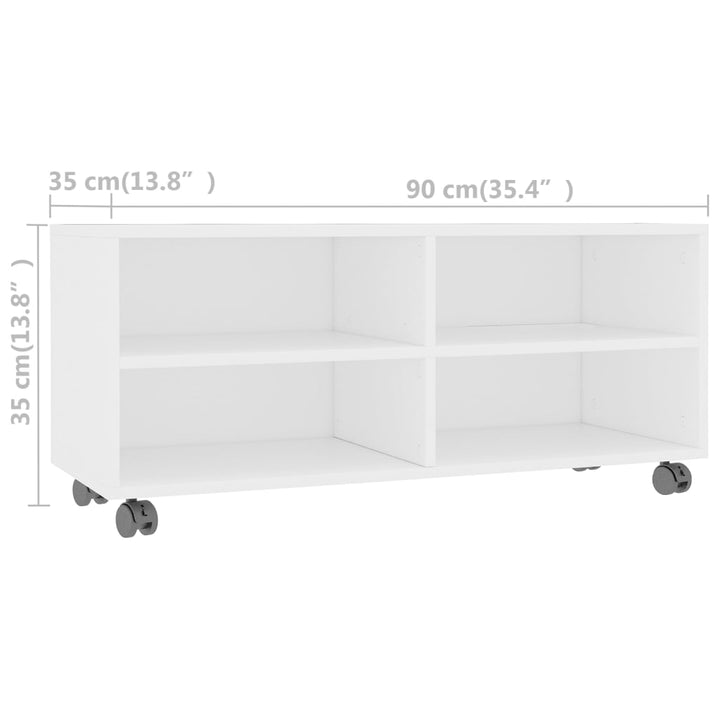 Tv-Schrank Mit Rollen 90X35X35 Cm Holzwerkstoff