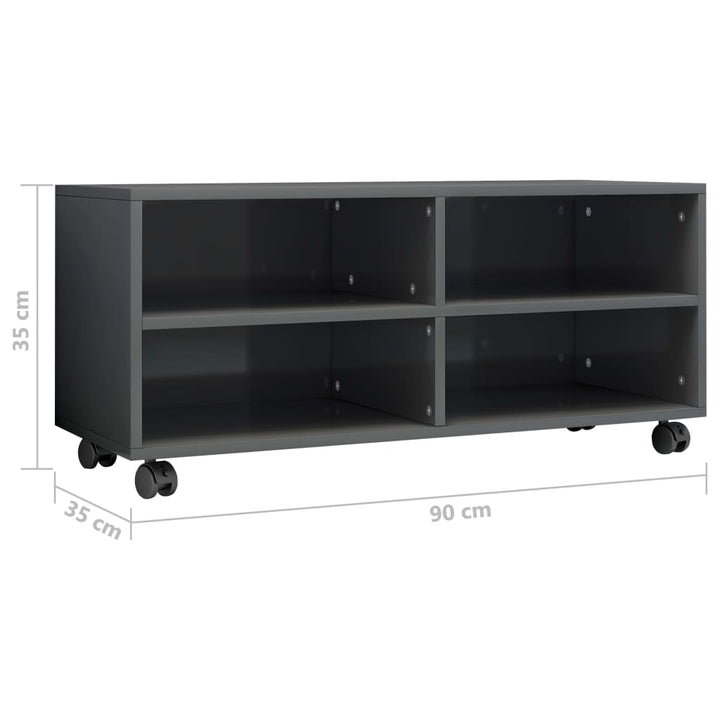 Tv-Schrank Mit Rollen 90X35X35 Cm Holzwerkstoff