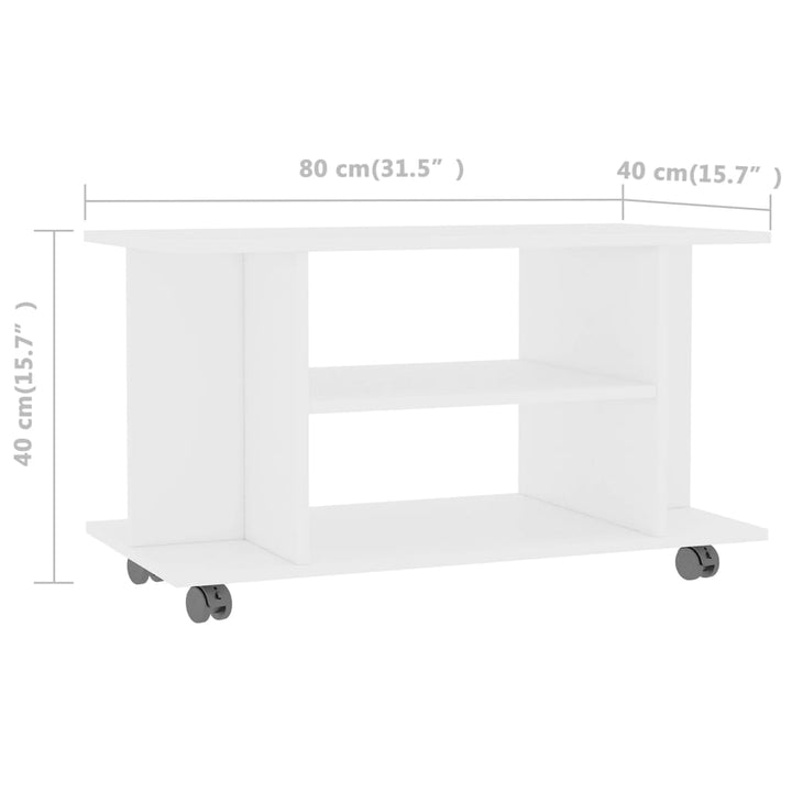 Tv-Schrank Mit Rollen 80X40X45 Cm Holzwerkstoff