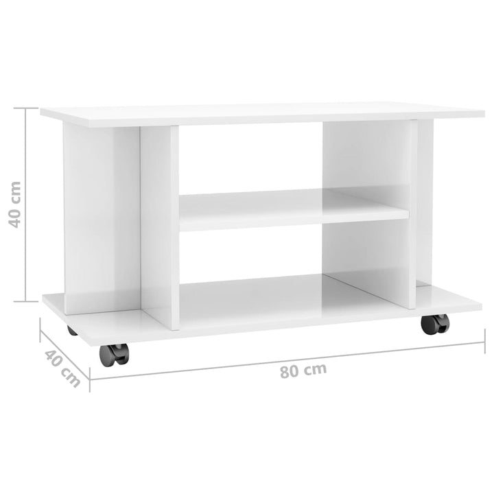 Tv-Schrank Mit Rollen 80X40X45 Cm Holzwerkstoff