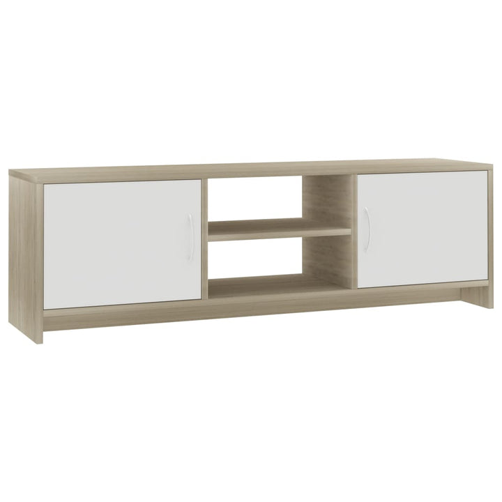 Tv-Schrank Weiß Sonoma-Eiche 120X30X37,5 Cm Holzwerkstoff