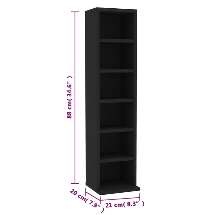 Cd-Schrank 21X20X88 Cm Holzwerkstoff