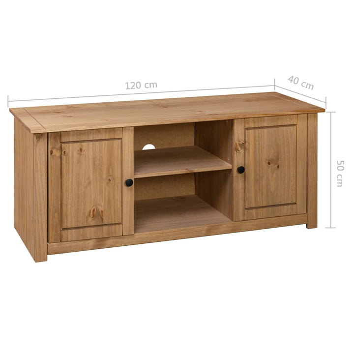 Tv-Schrank 120 X 40 X 50 Cm Massivholz Panama-Kiefer