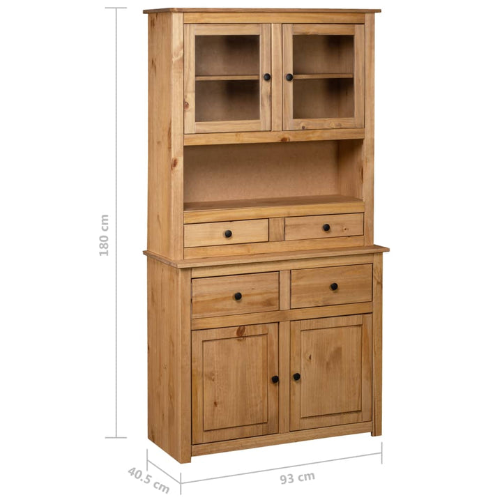 Highboard 93X40,5X180 Cm Kiefernholz Panama