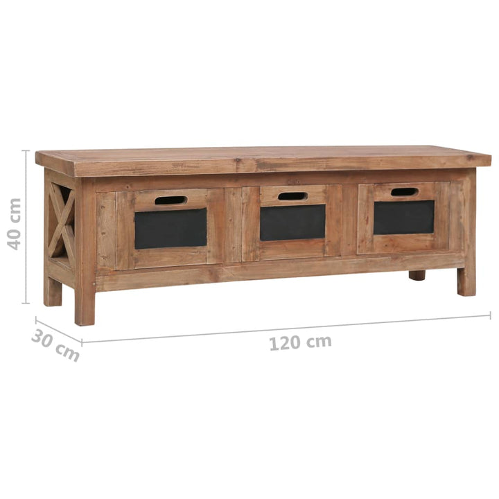 Tv-Schrank Mit 3 Schubladen 120×30×40 Cm Massivholz Mahagoni