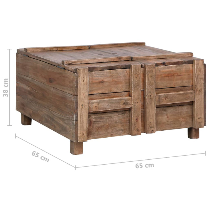 Couchtisch 65X65X38 Cm Altholz Massiv