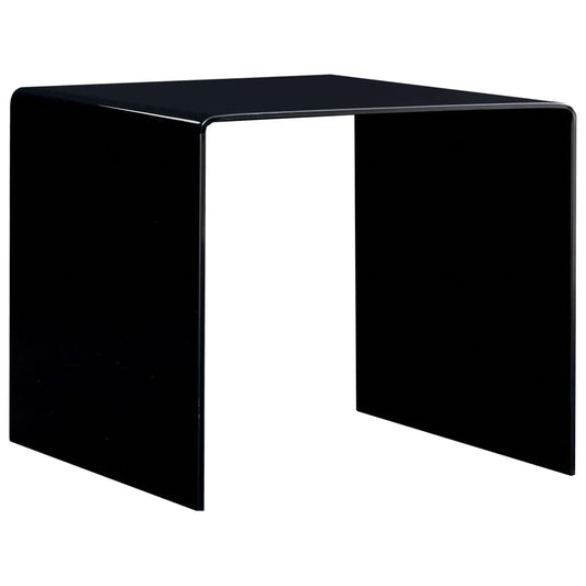 Couchtisch Schwarz 50X50X45 Cm Hartglas