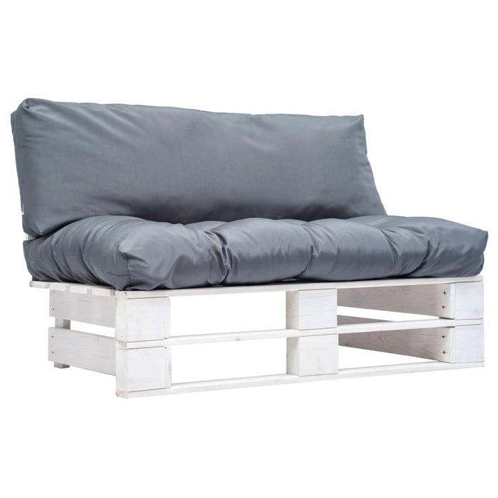 Outdoor-Sofa Paletten Mit Kissen In Sandfarben Kiefernholz