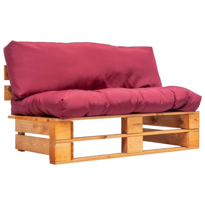 Outdoor-Sofa Paletten Mit Kissen In Sandfarben Kiefernholz