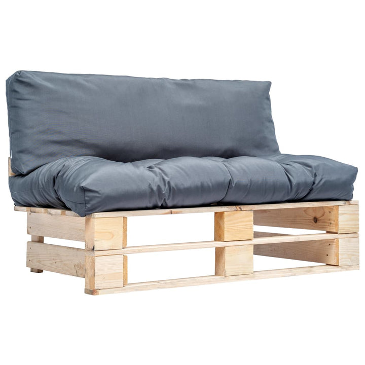 Outdoor-Sofa Paletten Mit Kissen In Sandfarben Kiefernholz