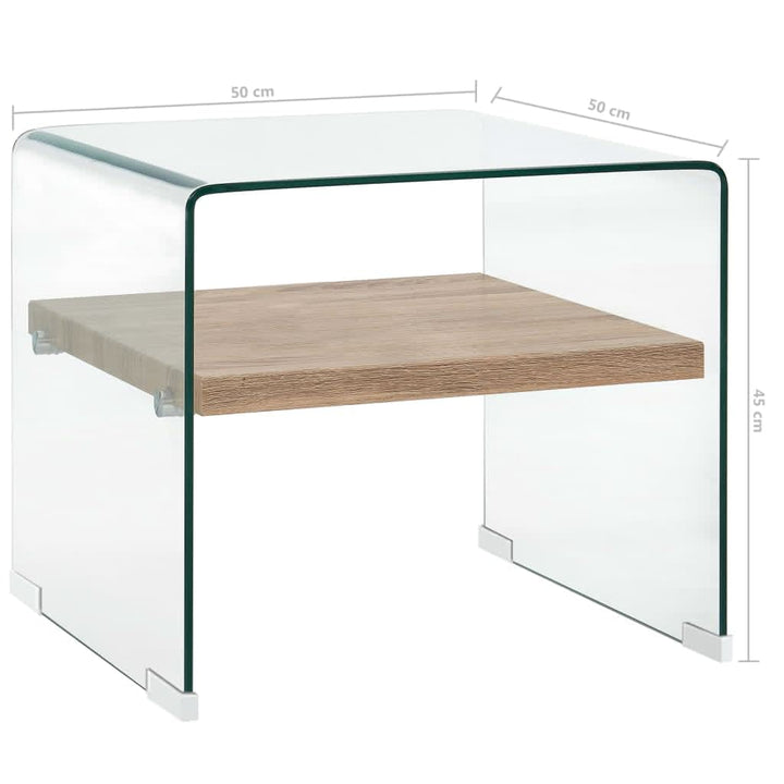 Couchtisch Transparent 50×50×45 Cm Hartglas