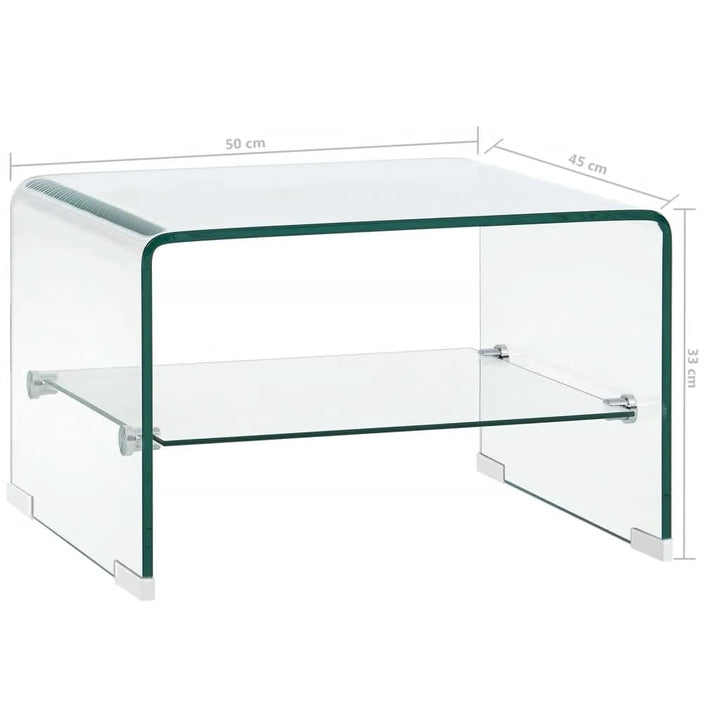 Couchtisch Transparent 50×45×33 Cm Hartglas