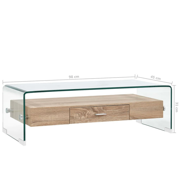 Couchtisch Transparent 98×45×31 Cm Hartglas