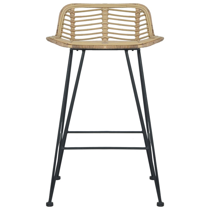 Barhocker 2 Stk. Rattan Natur