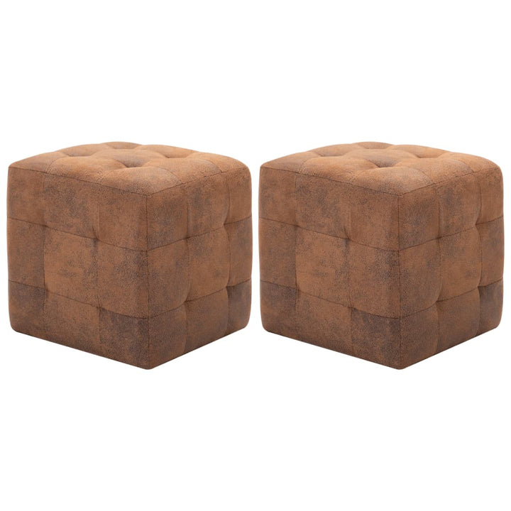 Pouf 2 Stk. 30X30X30 Cm Wildleder-Optik