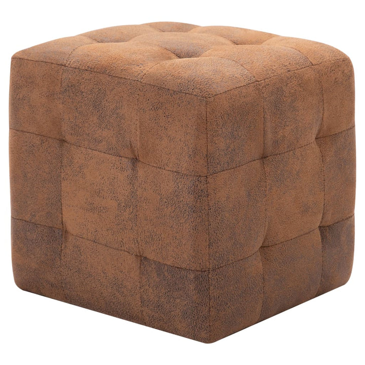 Pouf 2 Stk. 30X30X30 Cm Wildleder-Optik