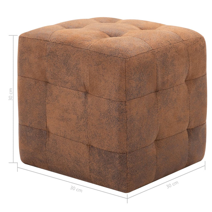 Pouf 2 Stk. 30X30X30 Cm Wildleder-Optik