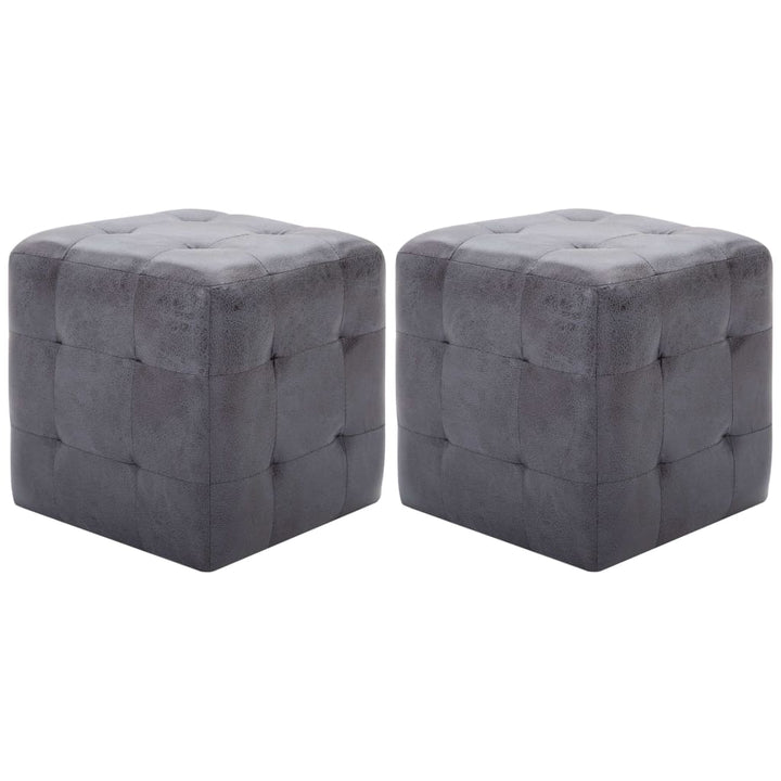 Pouf 2 Stk. 30X30X30 Cm Wildleder-Optik