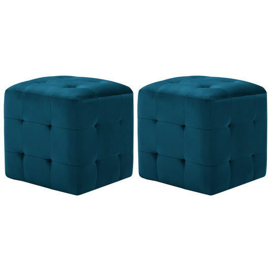 Pouf 2 Stk. 30X30X30 Cm Samtstoff