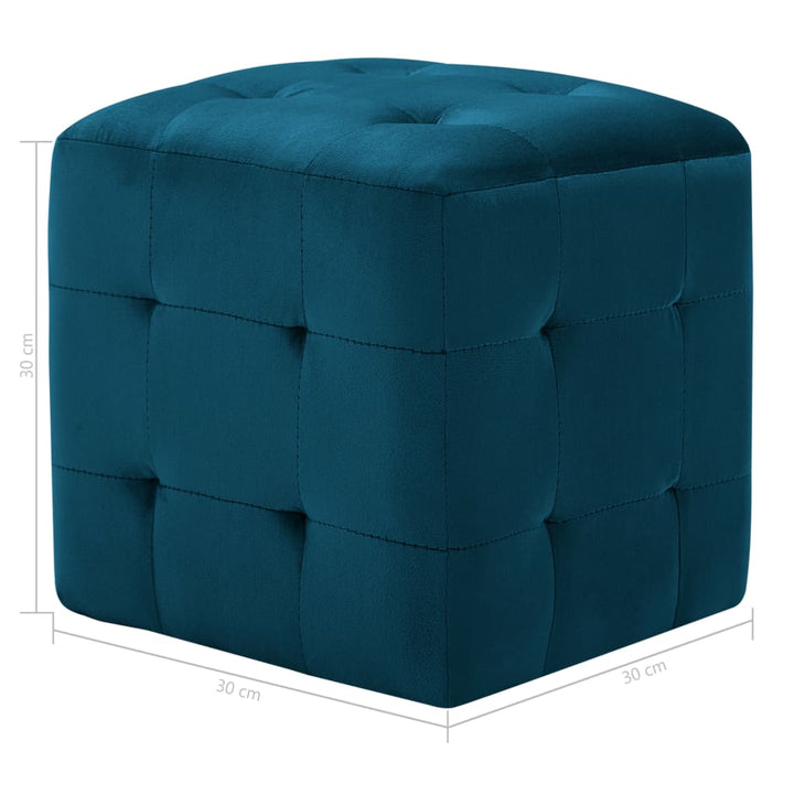 Pouf 2 Stk. 30X30X30 Cm Samtstoff