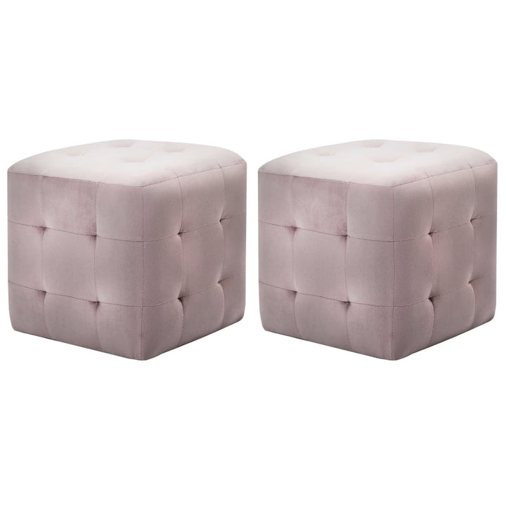 Pouf 2 Stk. 30X30X30 Cm Samtstoff