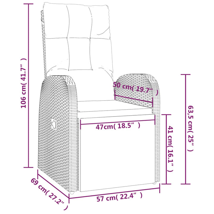 Garten-Liegestuhl Mit Auflage Poly Rattan