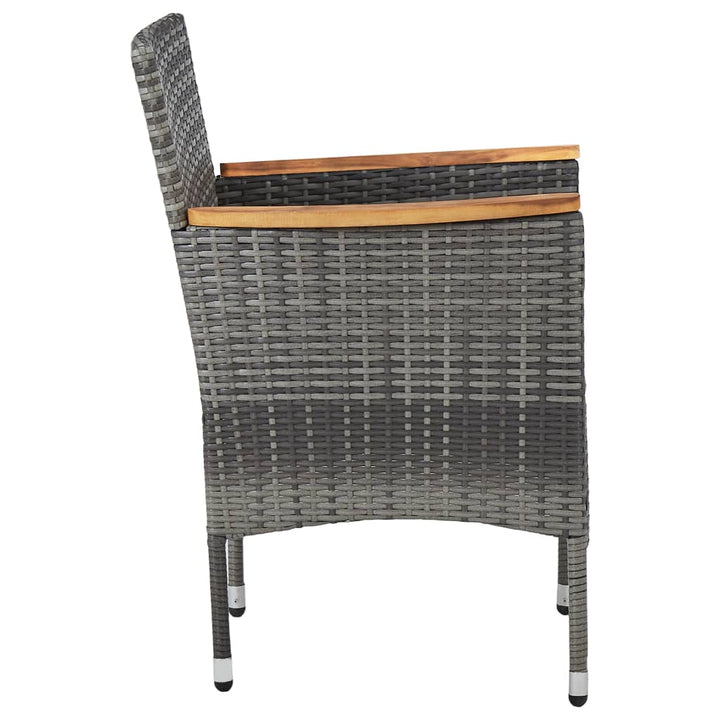 Garten-Essstühle 2 Stk. Poly Rattan Grau