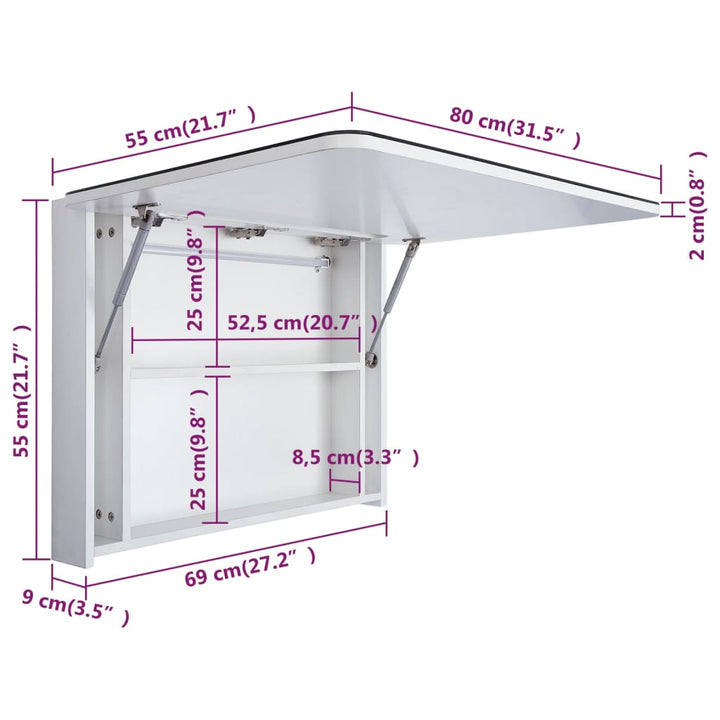 Led-Spiegelschrank 80X9,5X55 Cm Nickel-Gebürstet