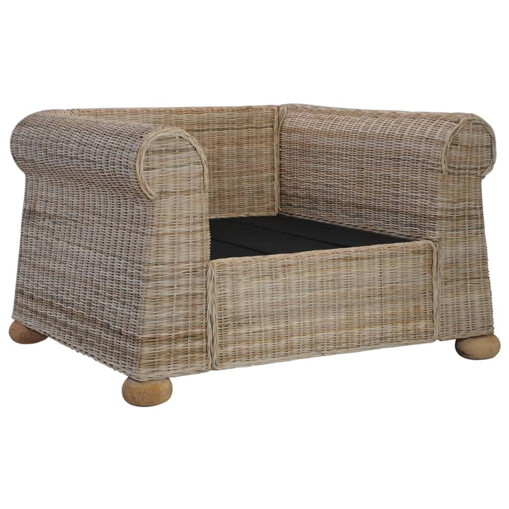 2-Tlg. Sofagarnitur Mit Kissen Natur Rattan