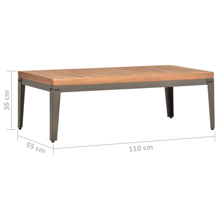 Garten-Couchtisch 110X55X36 Cm Massivholz Akazie