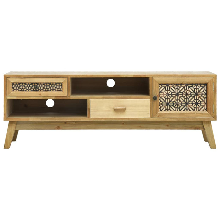 Tv-Schrank Mit Mustern Braun 120X30X42 Cm Holz