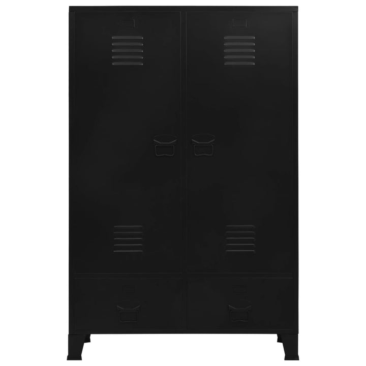 Kleiderschrank Industrial Schwarz 90X40X140 Cm Stahl Grün