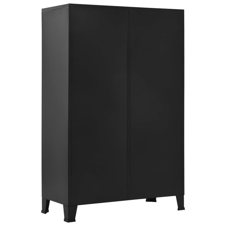 Kleiderschrank Industrial Schwarz 90X40X140 Cm Stahl Grün