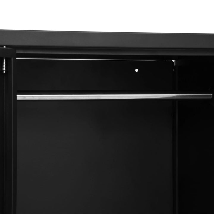 Kleiderschrank Industrial Schwarz 90X40X140 Cm Stahl Grün