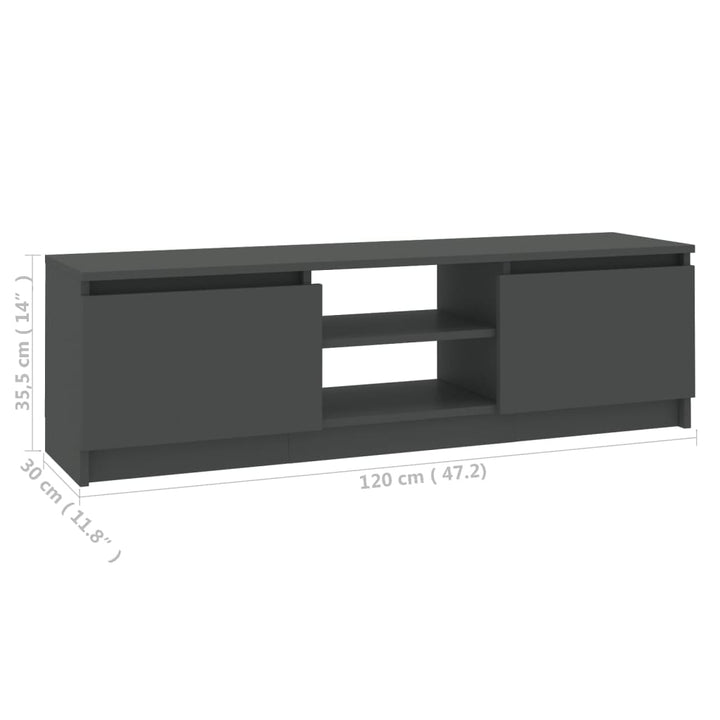 Tv-Schrank Grau 120×30×35,5 Cm Holzwerkstoff Betongrau