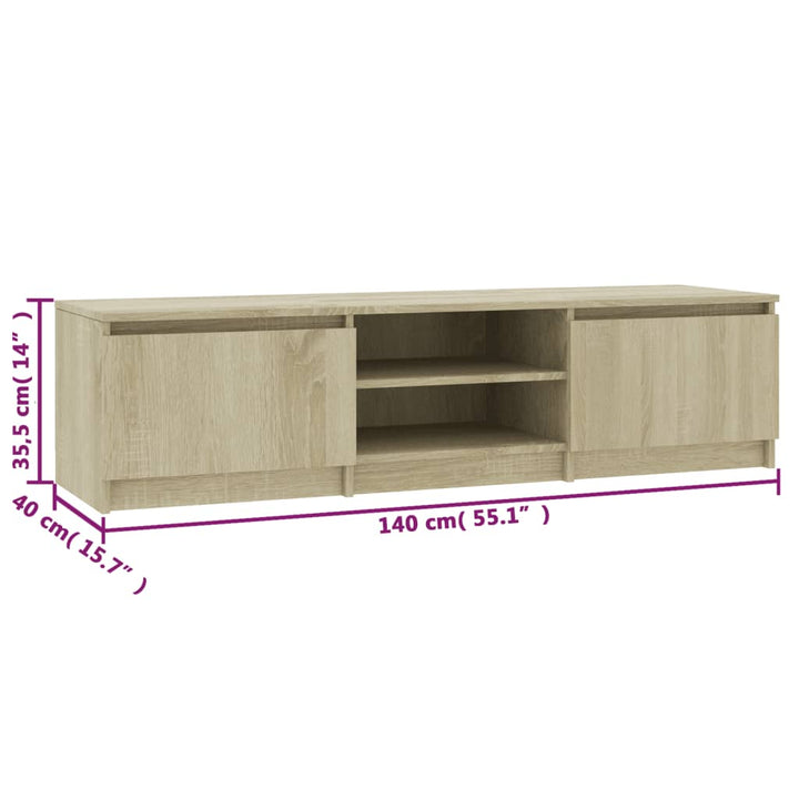 Tv-Schrank Sonoma-Eiche 140X40X35,5 Cm Holzwerkstoff