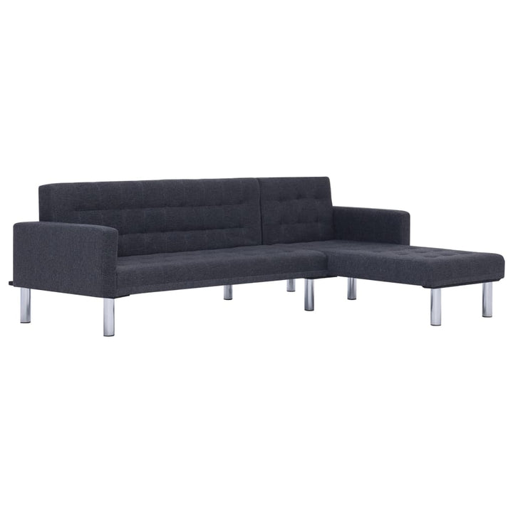 Schlafsofa In L-Form Dunkel Polyester