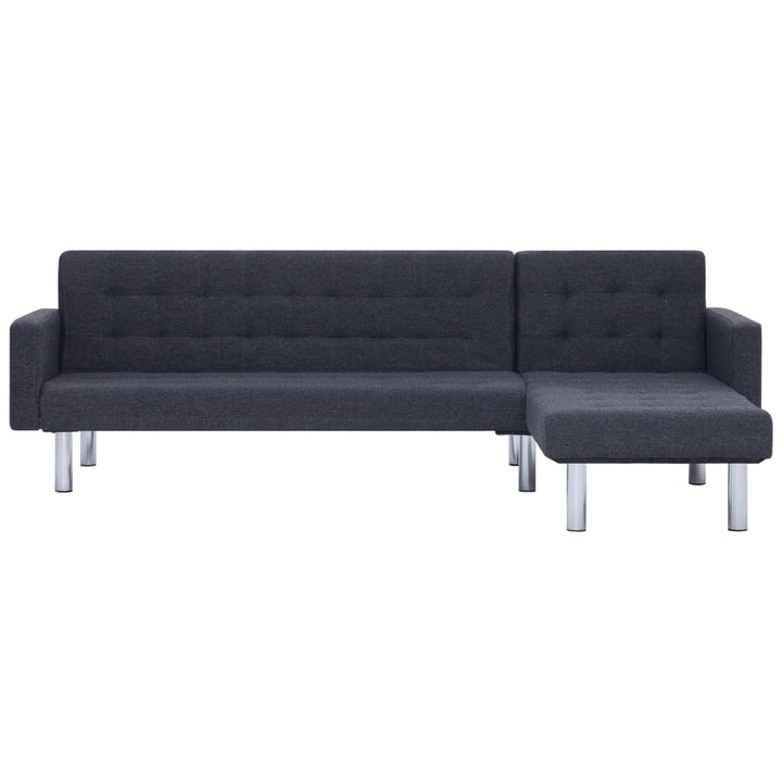 Schlafsofa In L-Form Dunkel Polyester