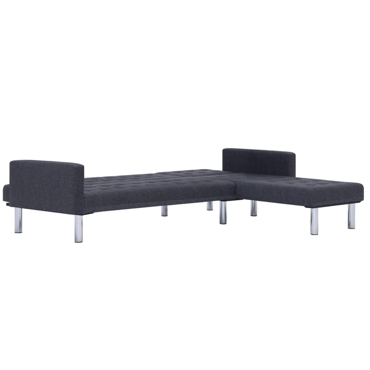 Schlafsofa In L-Form Dunkel Polyester