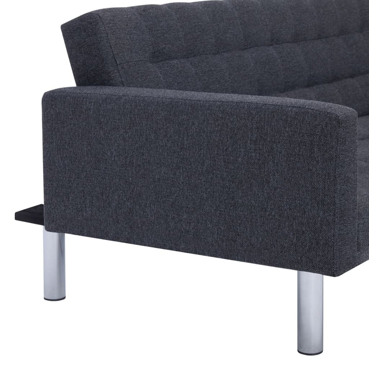 Schlafsofa In L-Form Dunkel Polyester