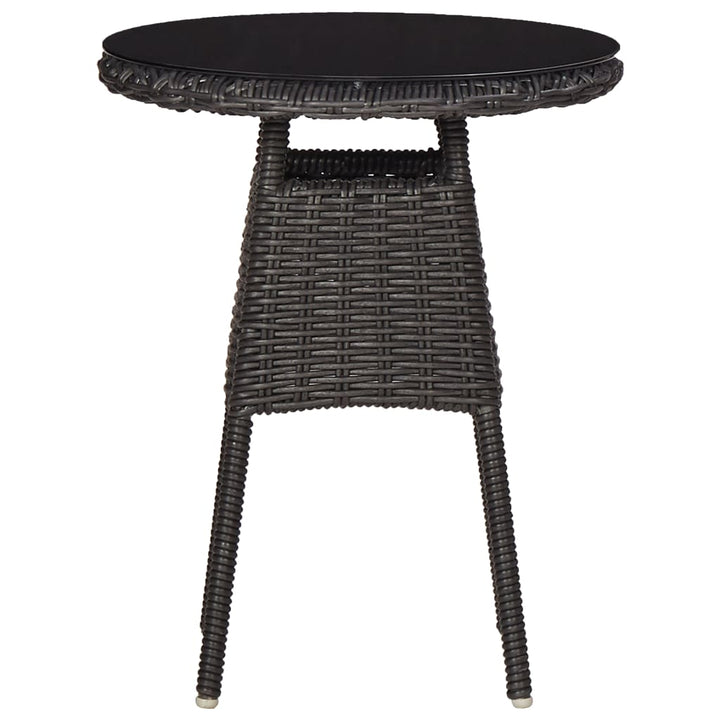 3-Tlg. Garten-Bistro-Set Mit Auflagen Poly Rattan Schwarz