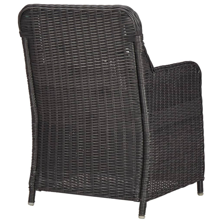 3-Tlg. Garten-Bistro-Set Mit Auflagen Poly Rattan Schwarz