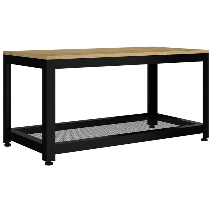 Couchtisch Und Schwarz 90X45X45 Cm Mdf Und Eisen